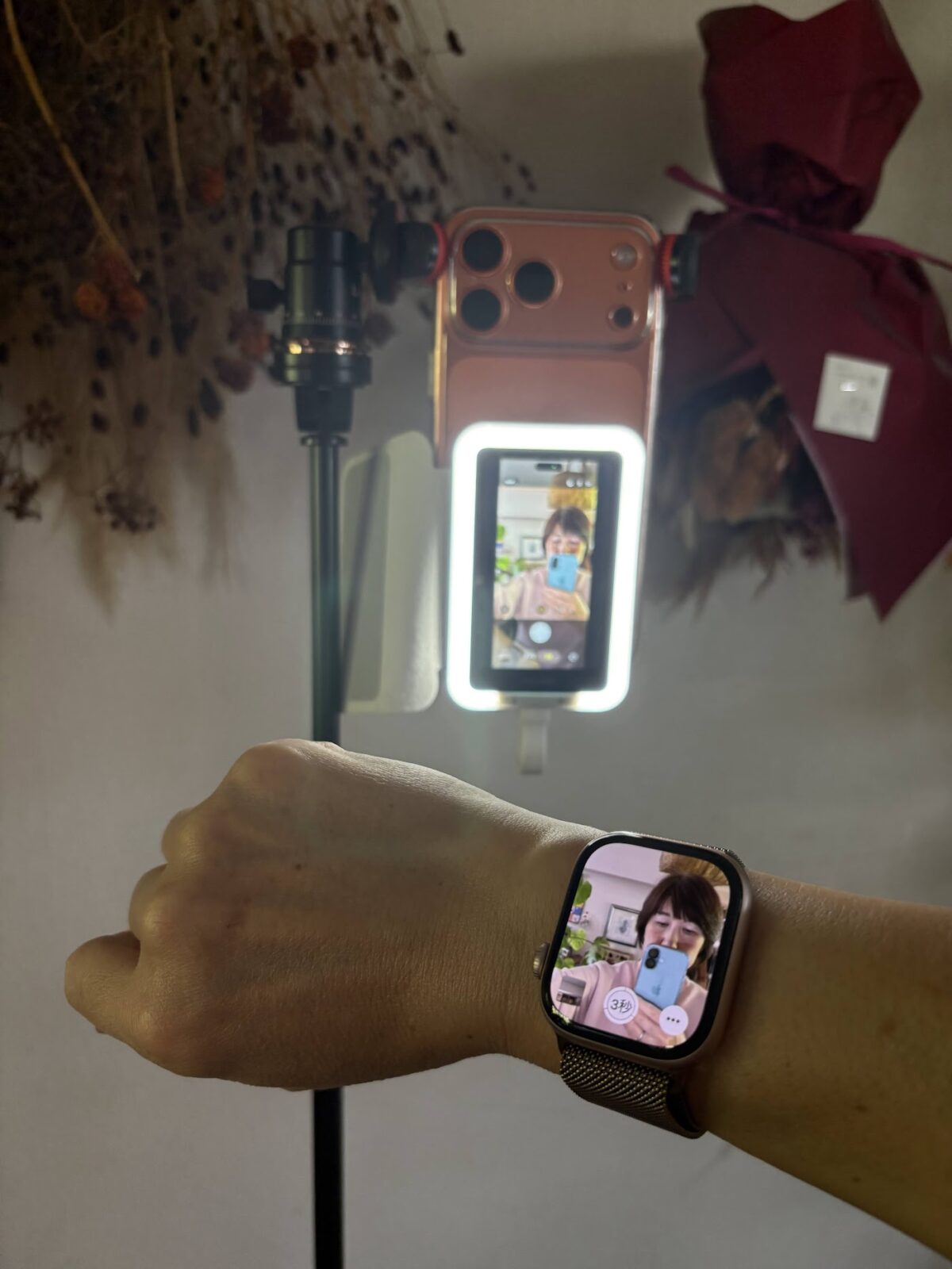 Apple Watchにカメラプレビューとタイマー表示