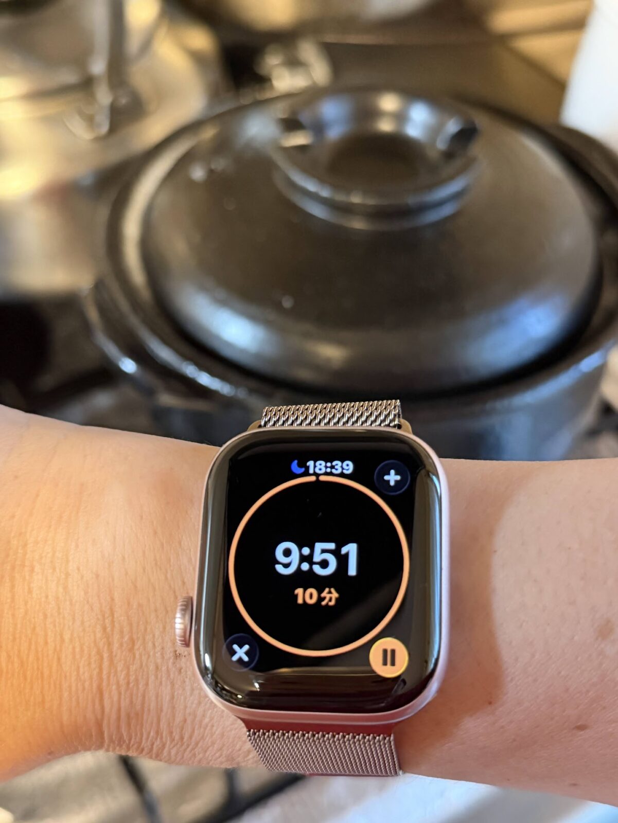 Apple Watchのタイマー作動中