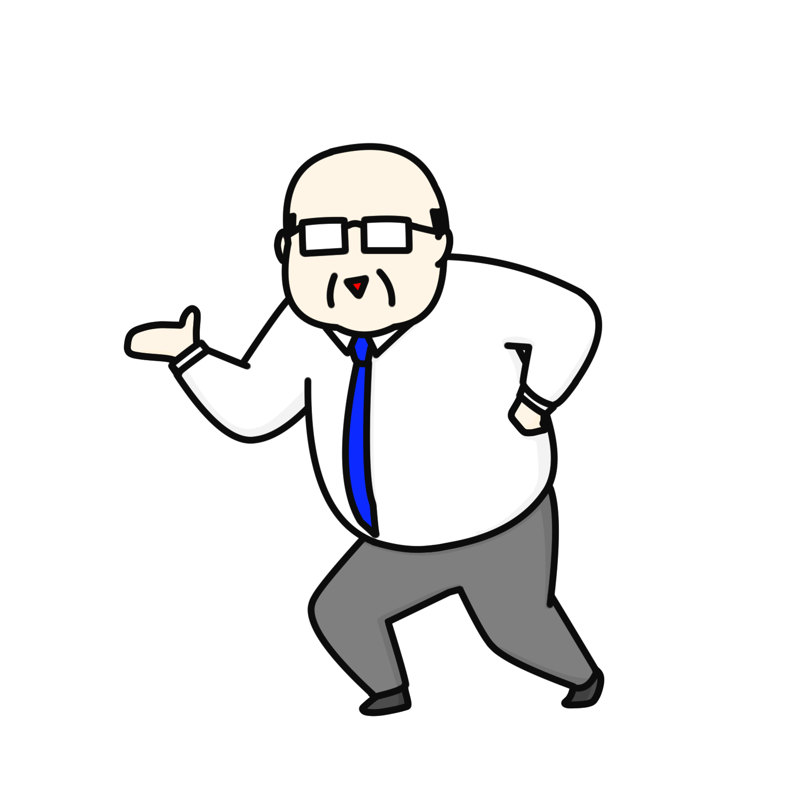頭の薄い男性のイラスト