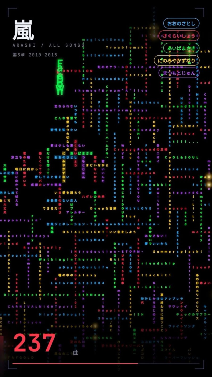 第3章 2010-2015、237曲まで埋まった画面