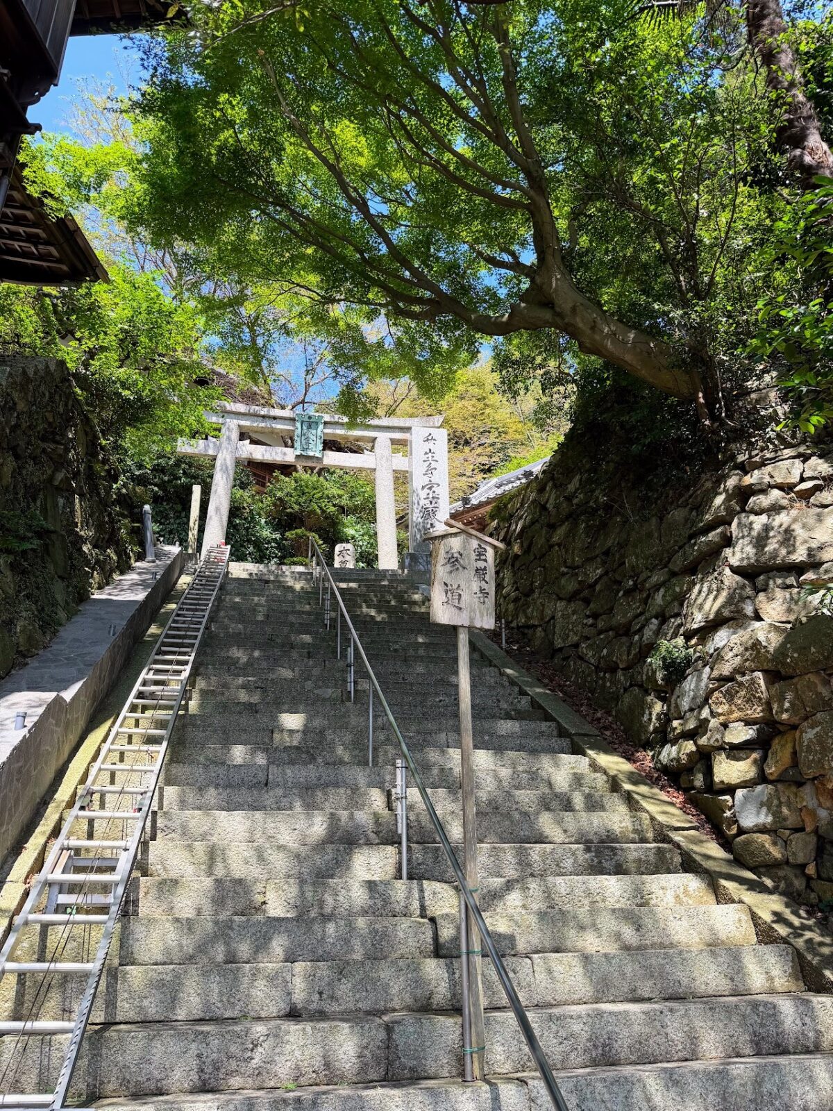宝厳寺の参道の石段