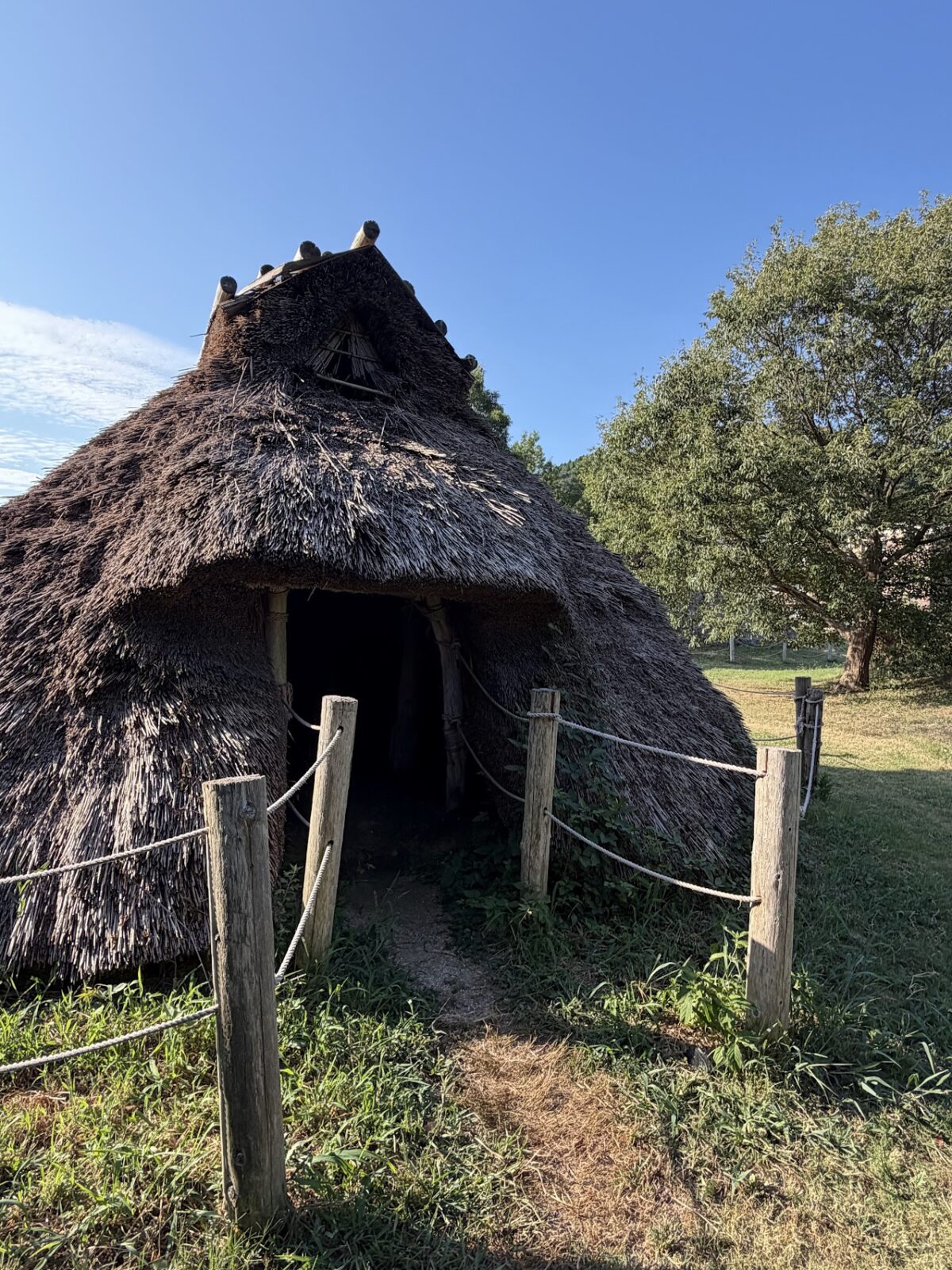 復元された竪穴住居の外観