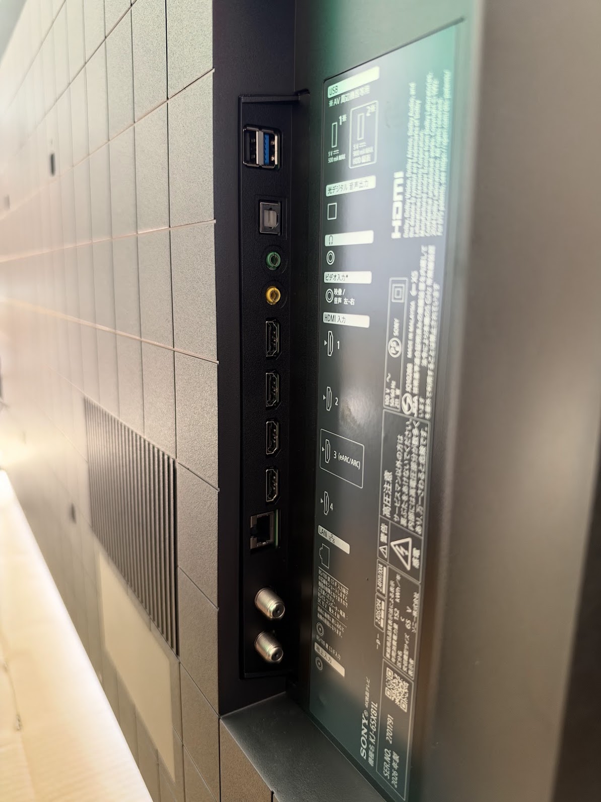 テレビの裏の差し込み口