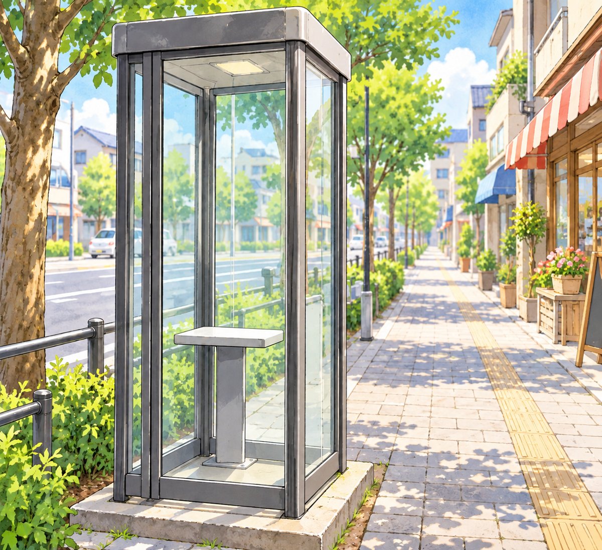 電話が撤去されて空になった公衆電話のボックス(イメージ)